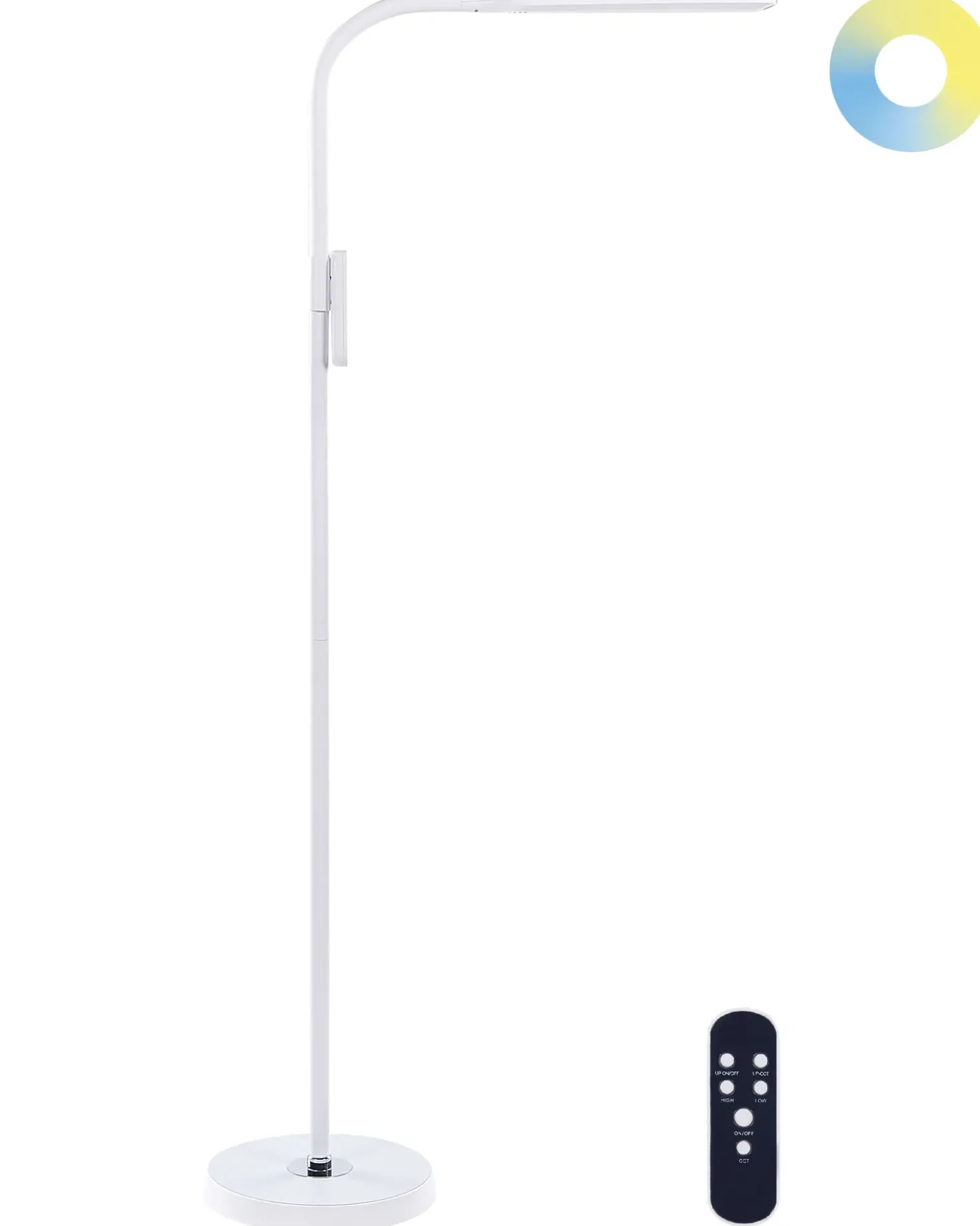 Lampada da terra a LED ARIES con telecomando con dimmer Metallo Bianco