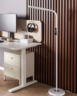 Lampada da terra a LED ARIES con telecomando con dimmer Metallo Bianco