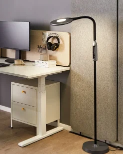 Lampada da terra a LED CASSIOPEIA con dimmer Metallo Nero