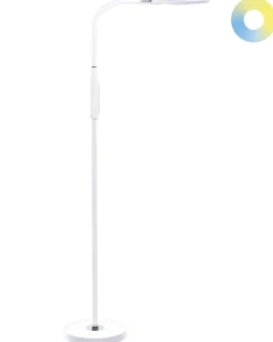 Lampada da terra a LED CASSIOPEIA con dimmer Metallo Bianco