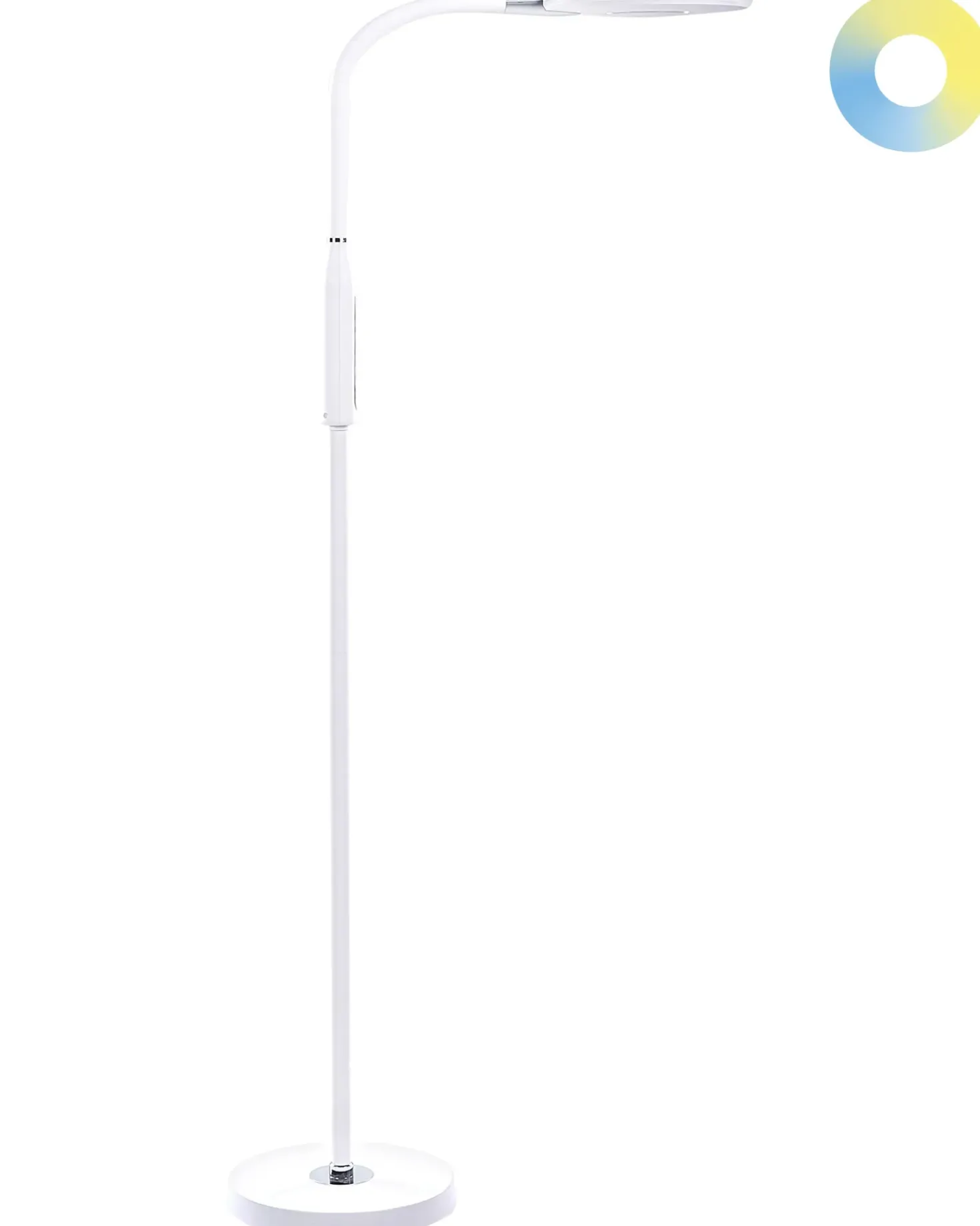 Lampada da terra a LED CASSIOPEIA con dimmer Metallo Bianco