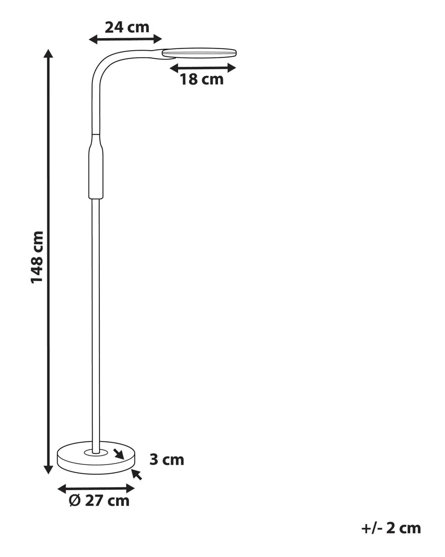 Lampada da terra a LED CASSIOPEIA con dimmer Metallo Bianco