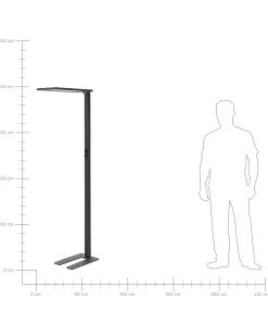 Lampada da terra a LED ORION con sensore di movimento Metallo Nero