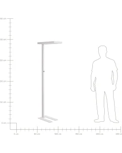 Lampada da terra a LED TAURUS con dimmer Metallo Bianco