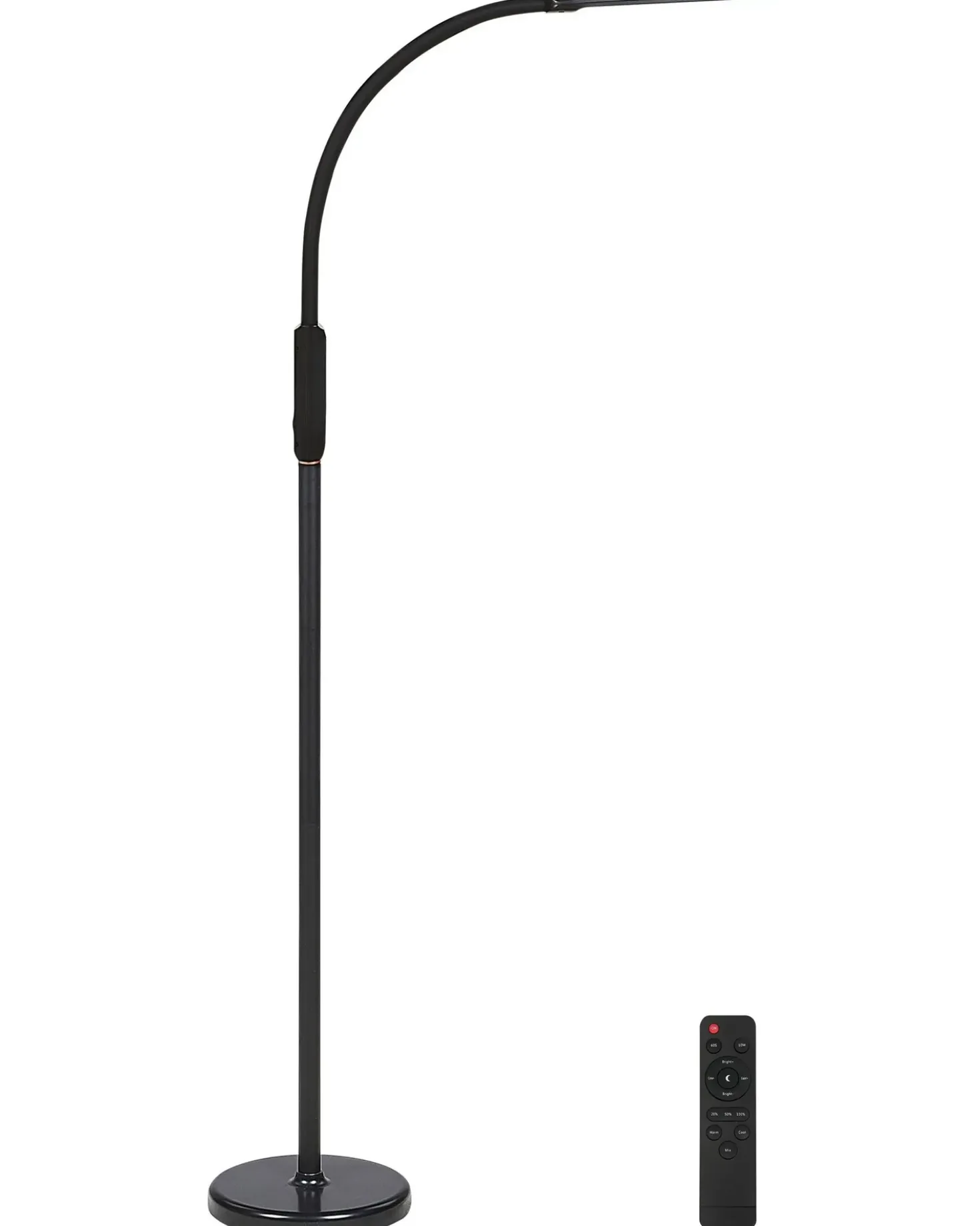 Lampada da terra con morsetto convertibile a LED APUS con telecomando con dimmer Metallo Nero