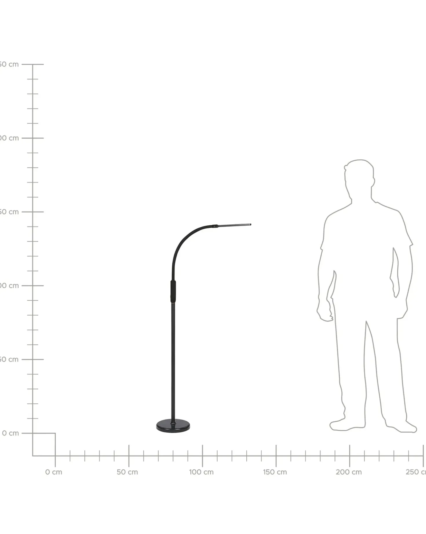 Lampada da terra con morsetto convertibile a LED APUS con telecomando con dimmer Metallo Nero
