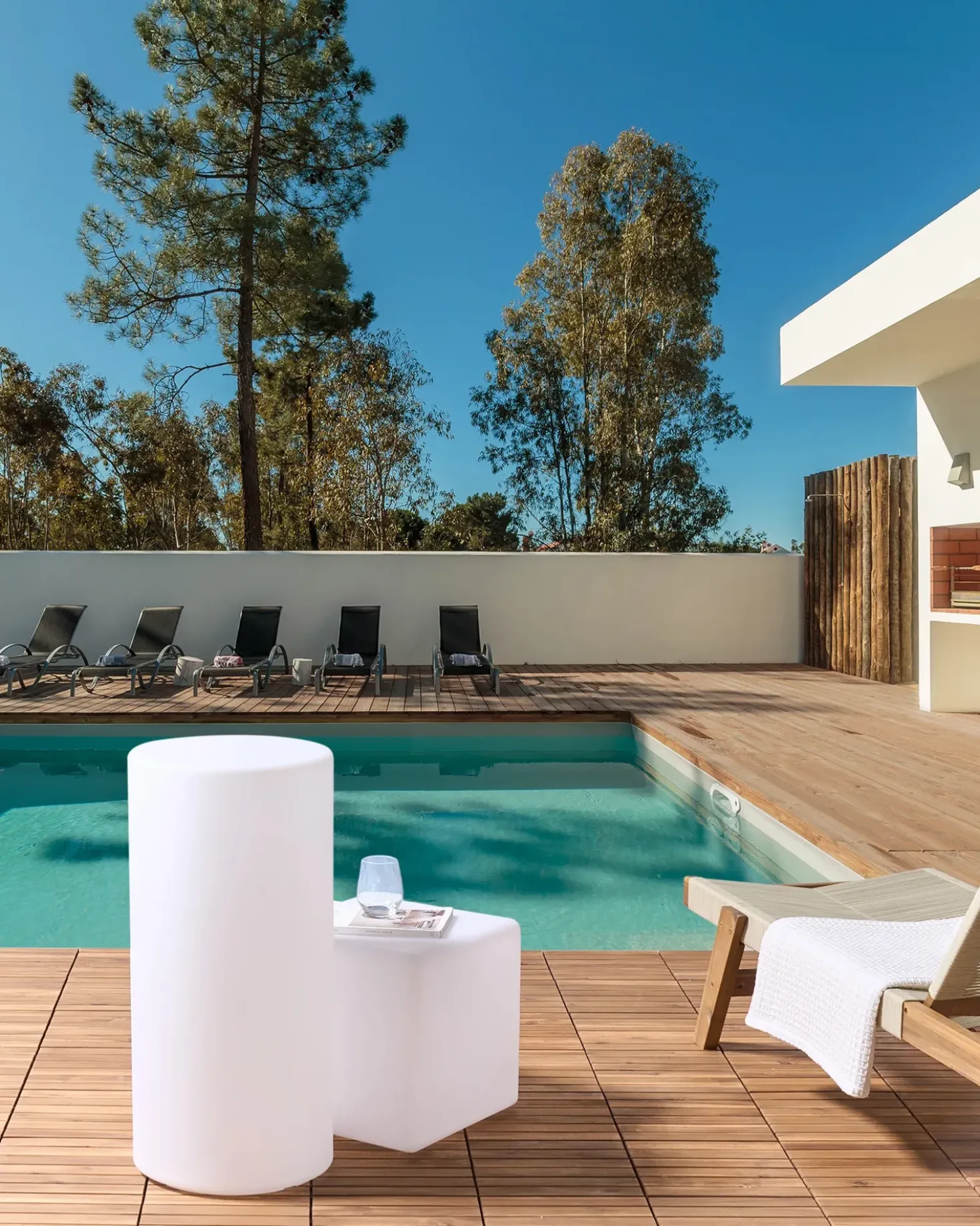 Lampada da terra LED per esterni PIEDRA con telecomando Bianco