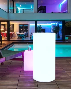 Lampada da terra LED per esterni PIEDRA con telecomando Bianco