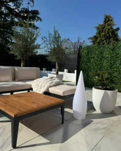 Lampada da terra LED per esterni VULETAS con telecomando Bianco