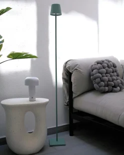 Lampada da terra senza fili a LED GAVARRESA con dimmer Metallo Verde