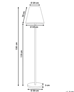 Lampada da terra solare a LED per esterni FONESCA con telecomando Bianco