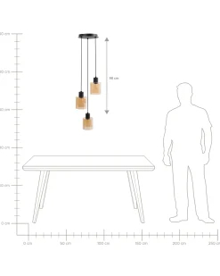 Lampadario a 3 luci KITARE Vetro Beige