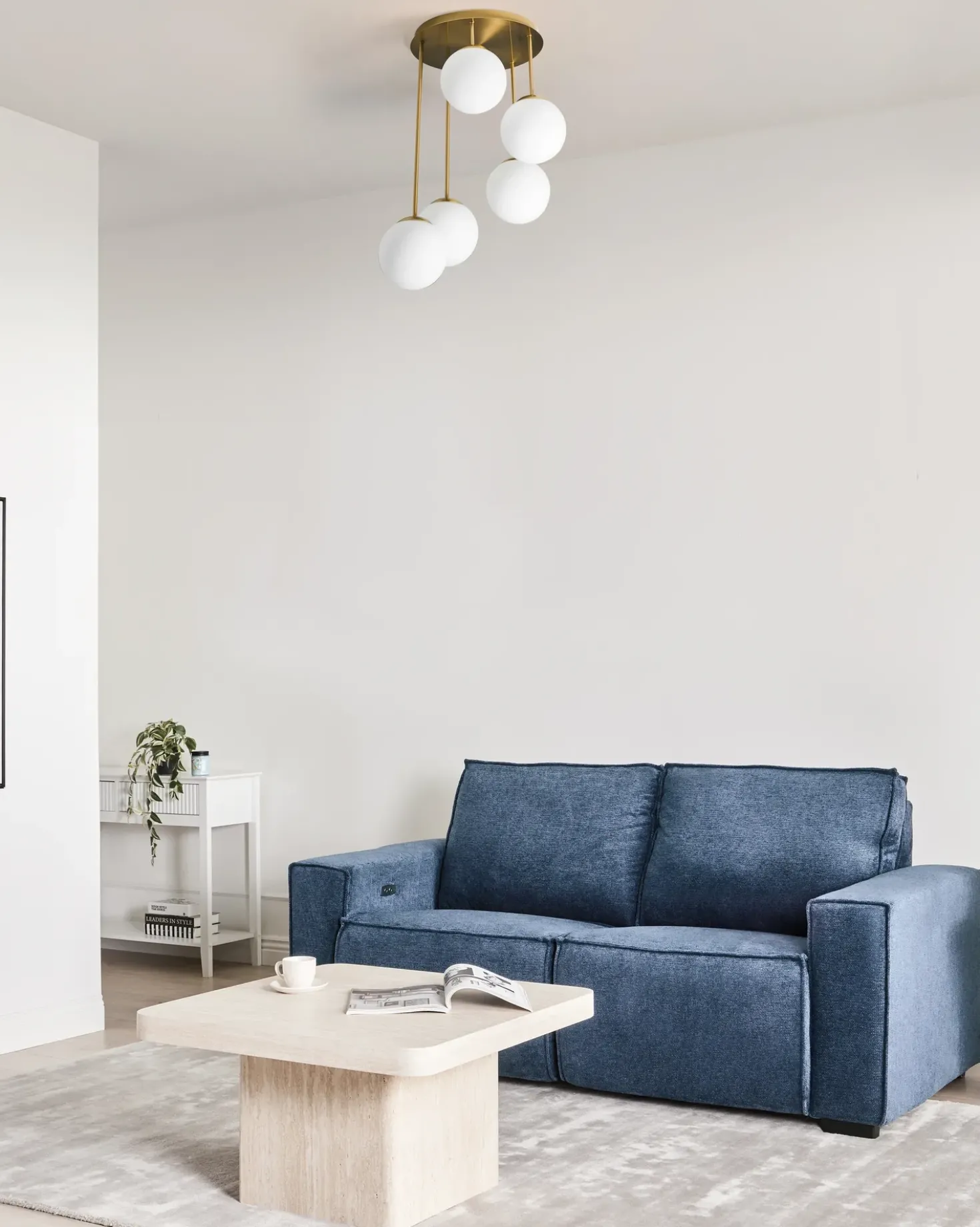 Lampadario a 5 luci RIANA Metallo Ottone
