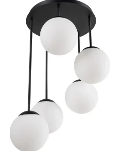 Lampadario a 5 luci RIANA Vetro Nero