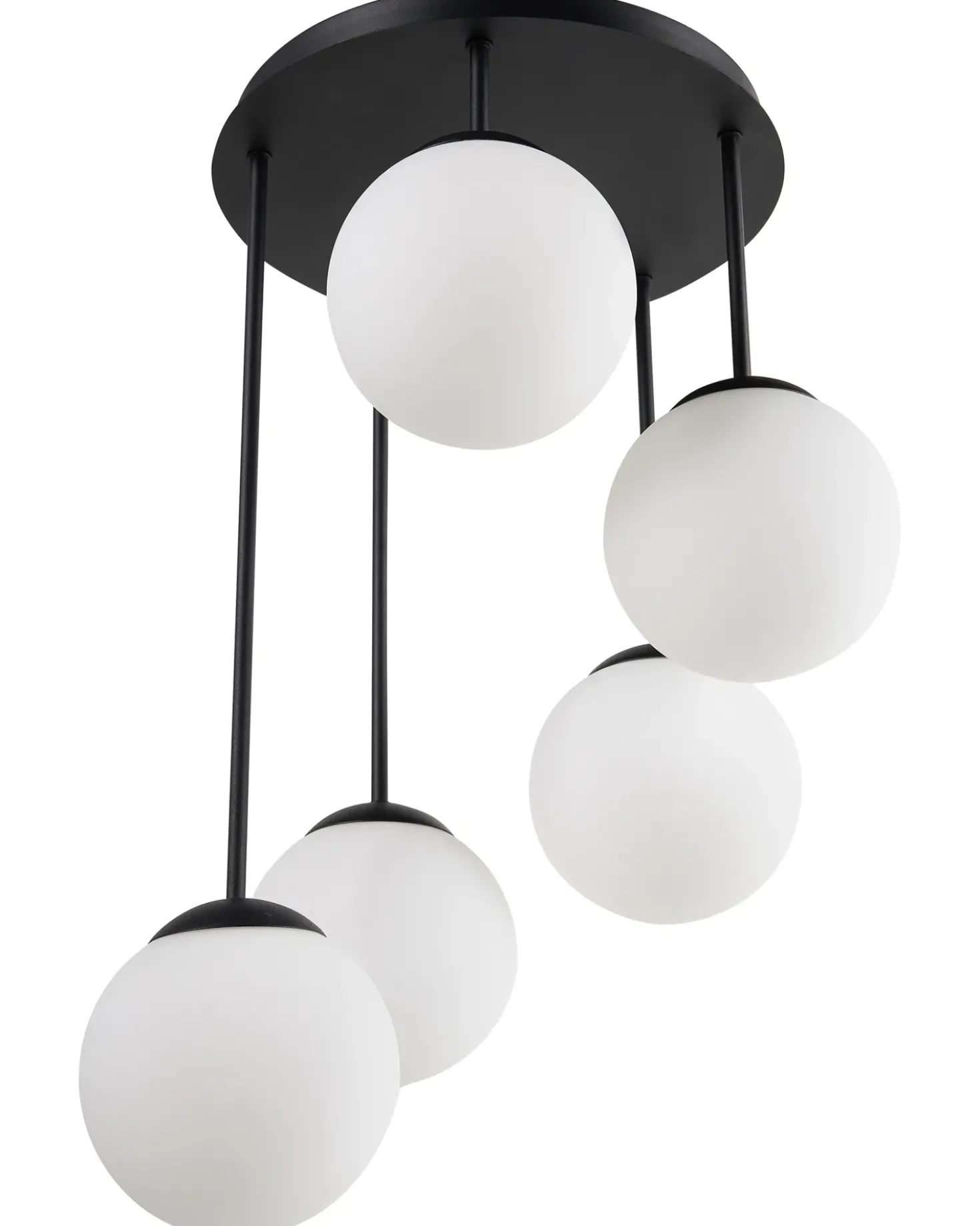 Lampadario a 5 luci RIANA Vetro Nero