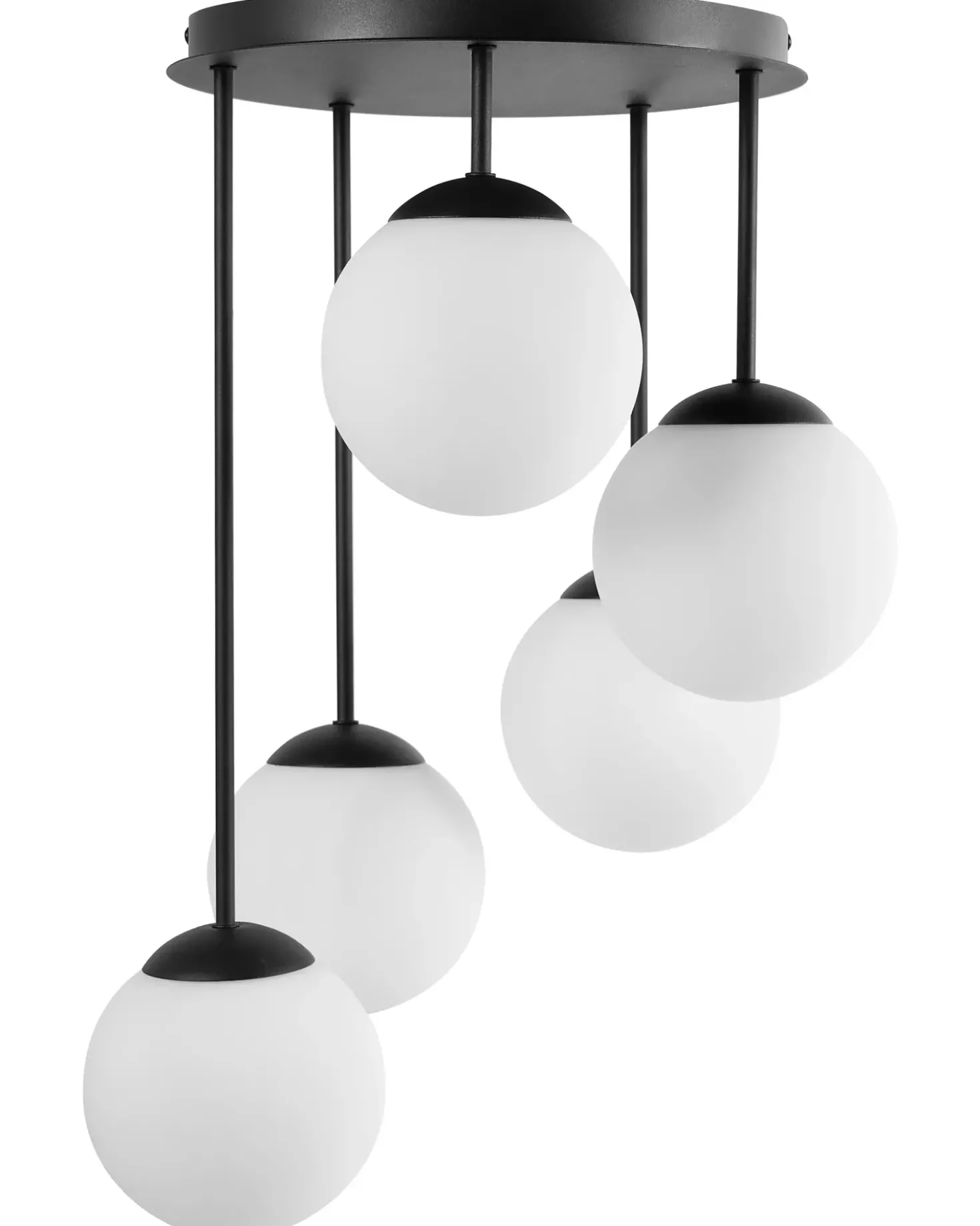 Lampadario a 5 luci RIANA Vetro Nero