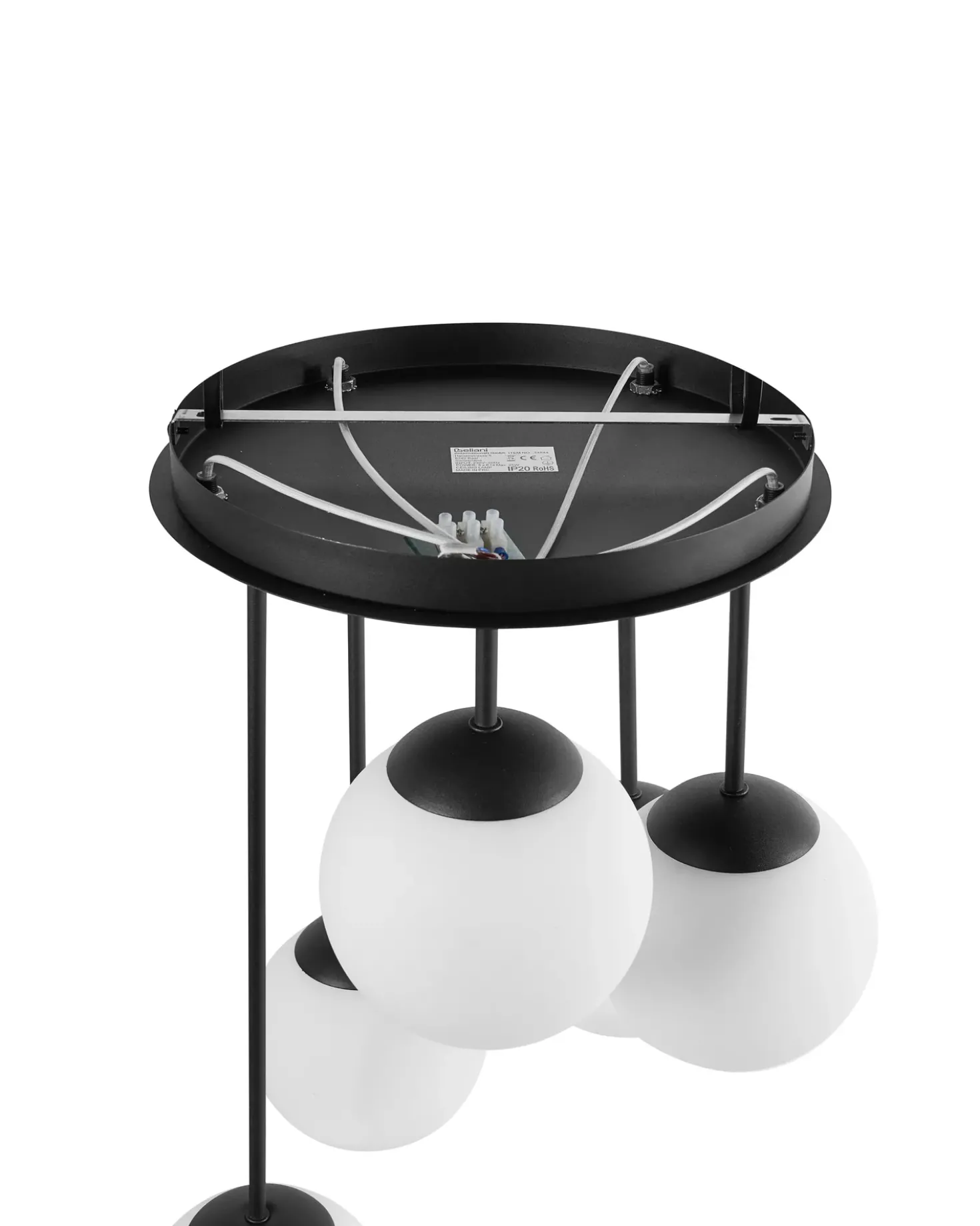 Lampadario a 5 luci RIANA Vetro Nero