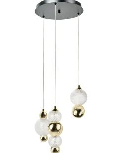 Lampadario a 3 luci SORA LED Vetro Oro