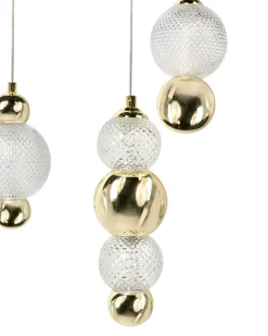 Lampadario a 3 luci SORA LED Vetro Oro