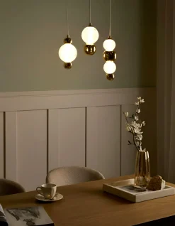 Lampadario a 3 luci SORA LED Vetro Oro