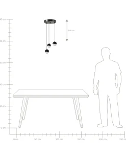 Lampadario a LED ANKOBRA Metallo Nero