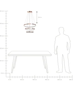 Lampadario a LED ATREK Metallo Oro rosa