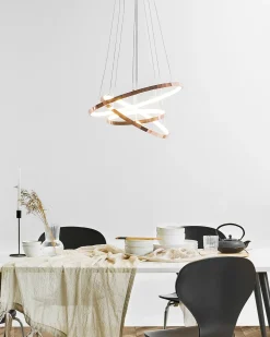 Lampadario a LED ATREK Metallo Oro rosa