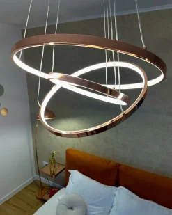 Lampadario a LED ATREK Metallo Oro rosa