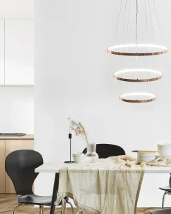 Lampadario a LED ATREK Metallo Oro rosa