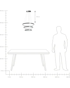 Lampadario a LED ATREK Metallo Nero