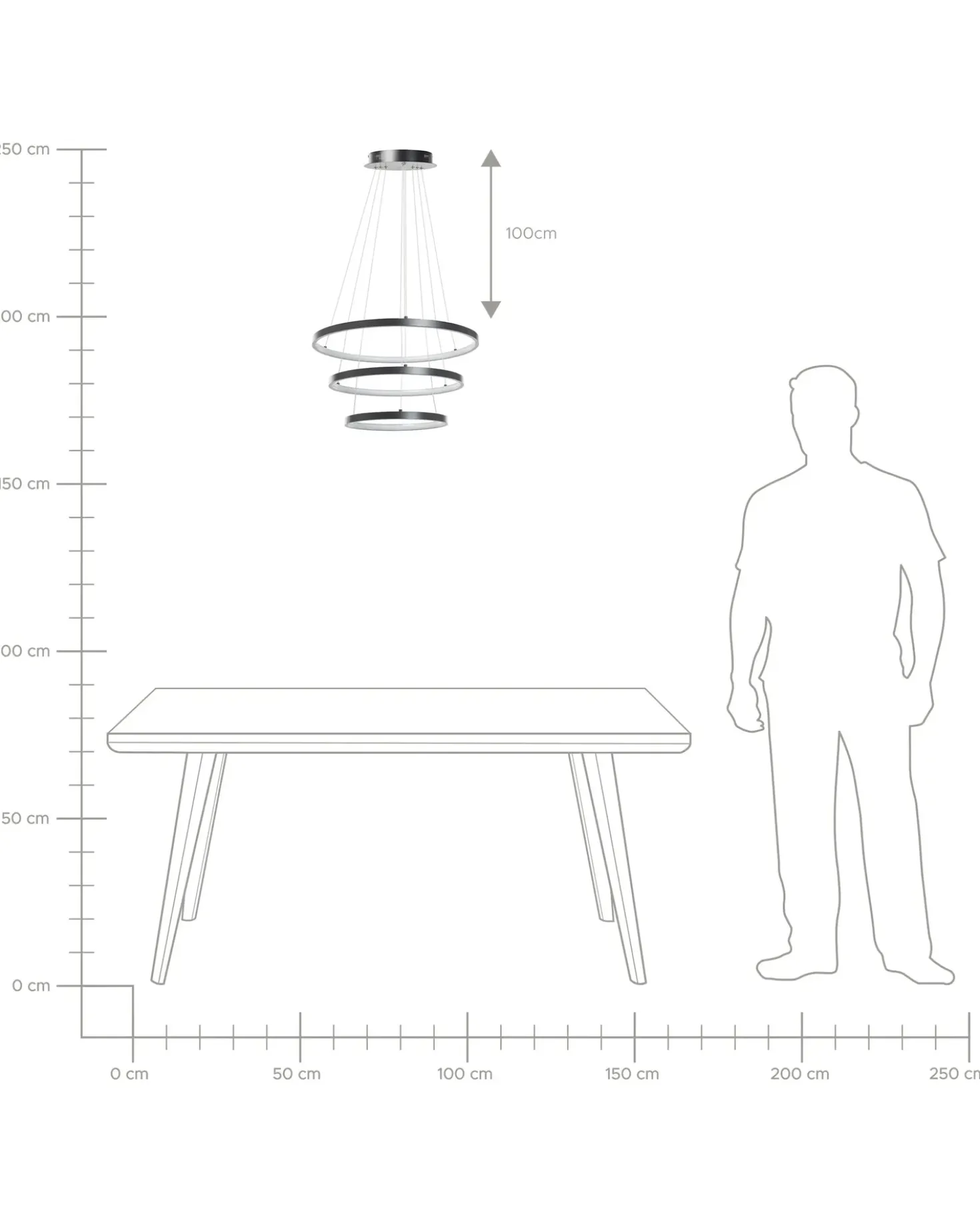 Lampadario a LED ATREK Metallo Nero