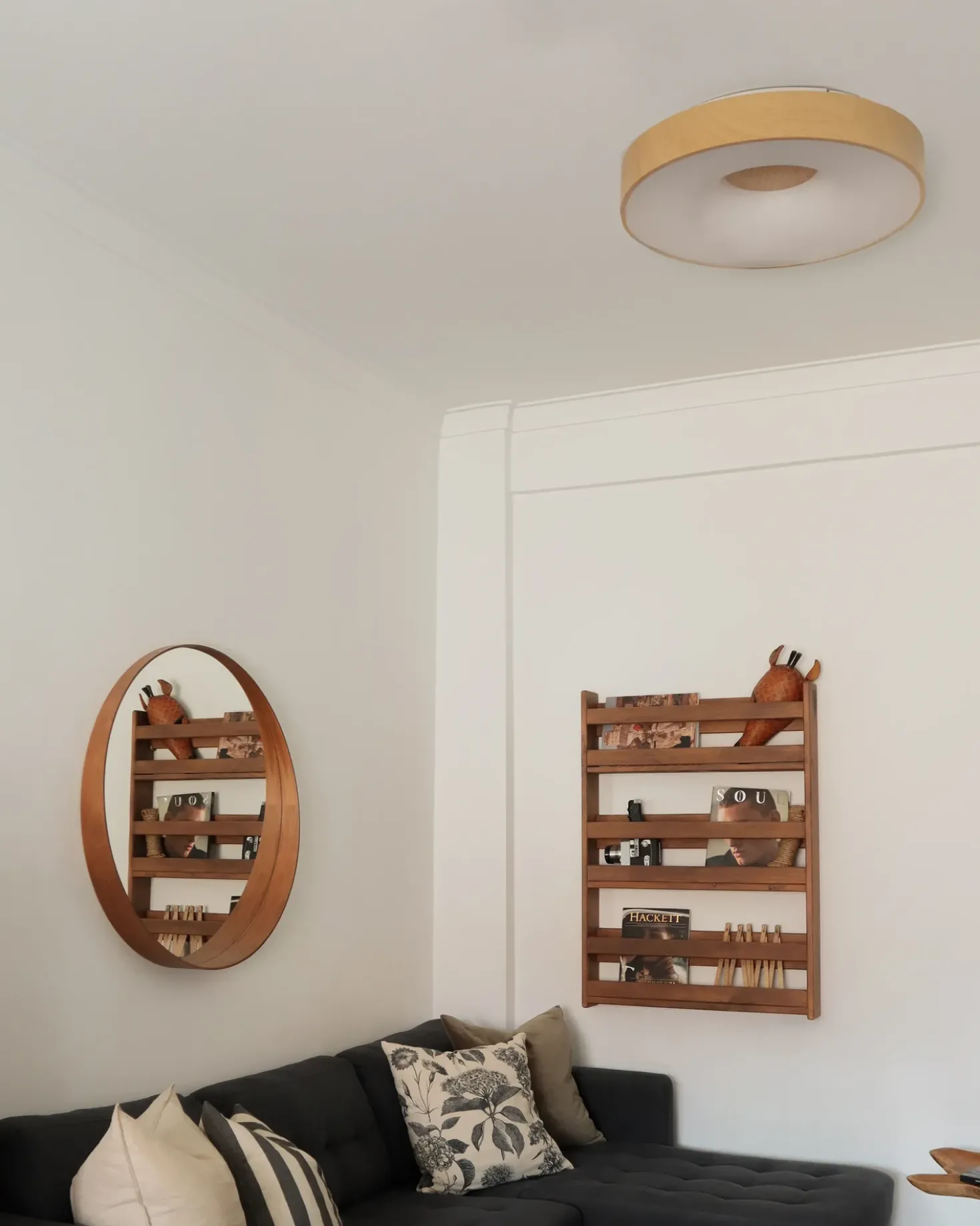 Lampadario a LED BRAGOTO con telecomando con dimmer Metallo Marrone chiaro