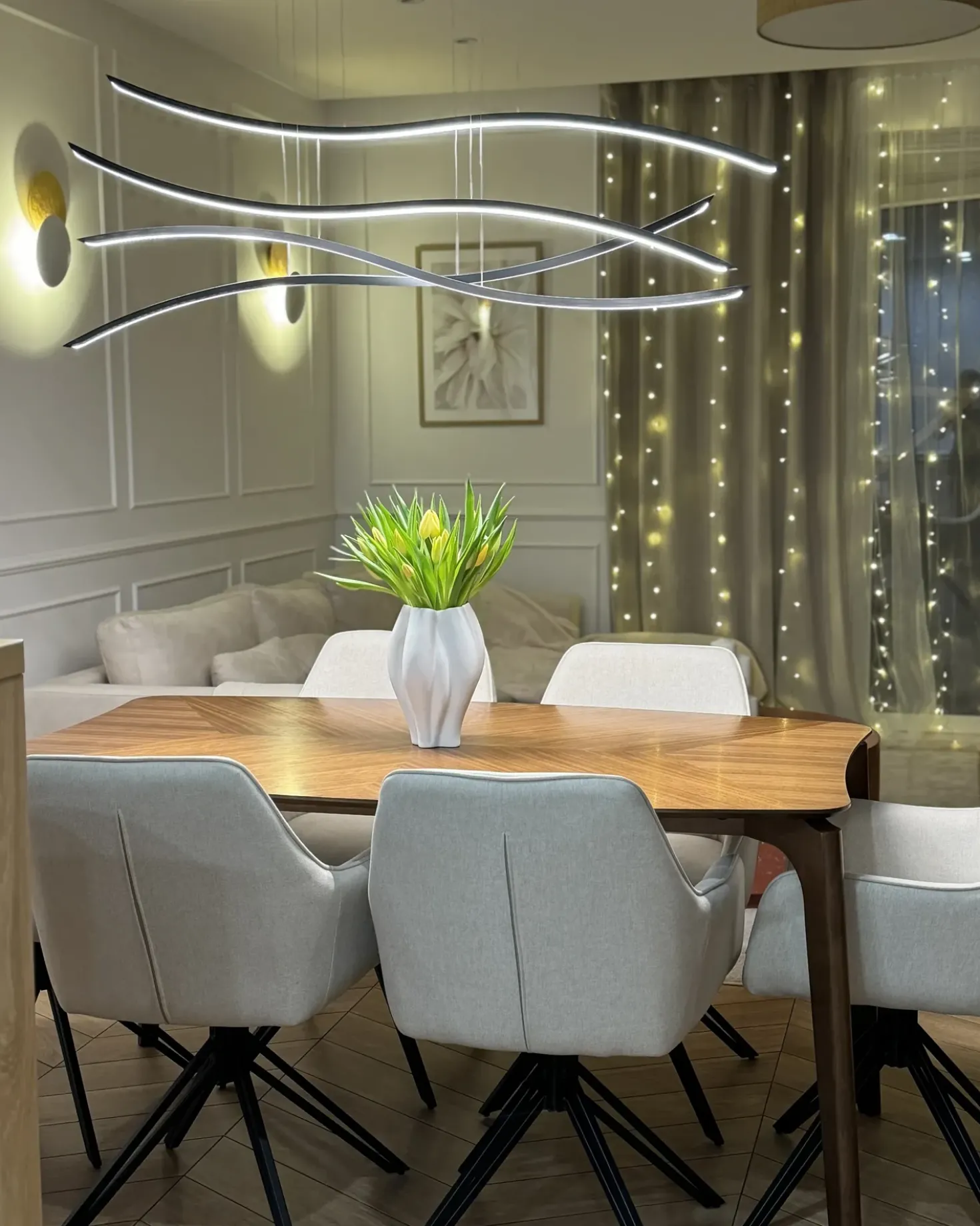 Lampadario a LED CALAO Metallo Nero