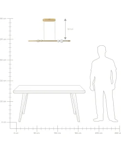 Lampadario a LED FEALE Metallo Oro