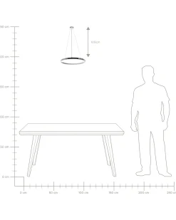 Lampadario a LED JORDAN Metallo Argento