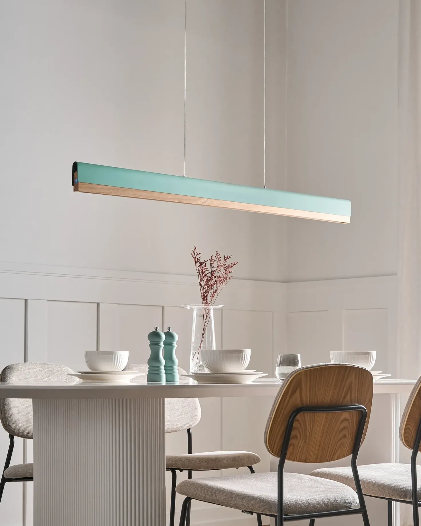 Lampadario a LED MARA Metallo Verde menta