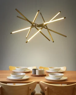 Lampadario a LED PALUN con dimmer Metallo Oro