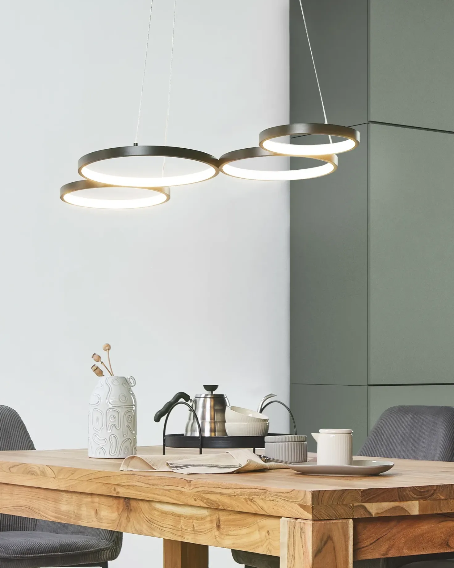Lampadario a LED PIBOR Metallo Nero