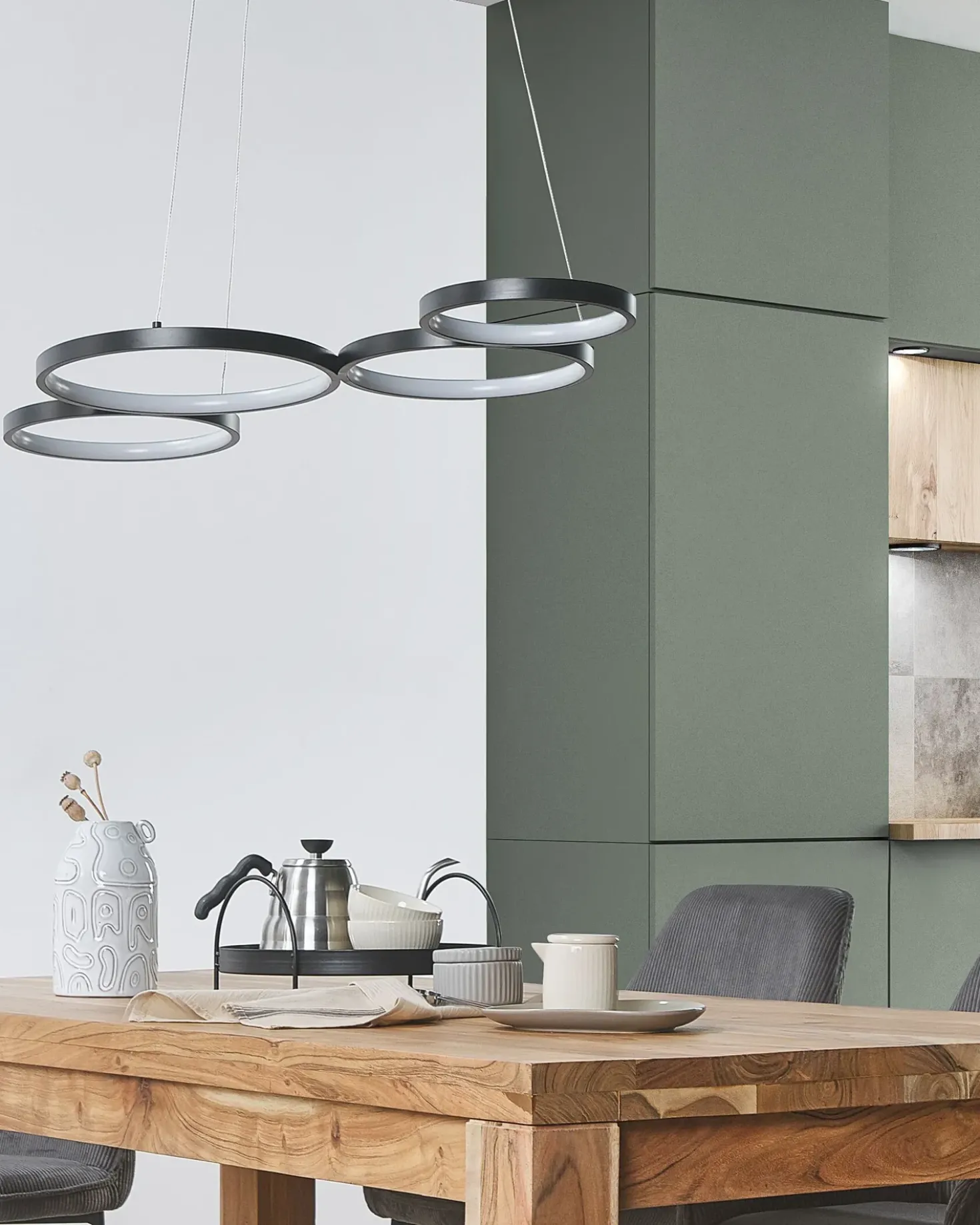 Lampadario a LED PIBOR Metallo Nero