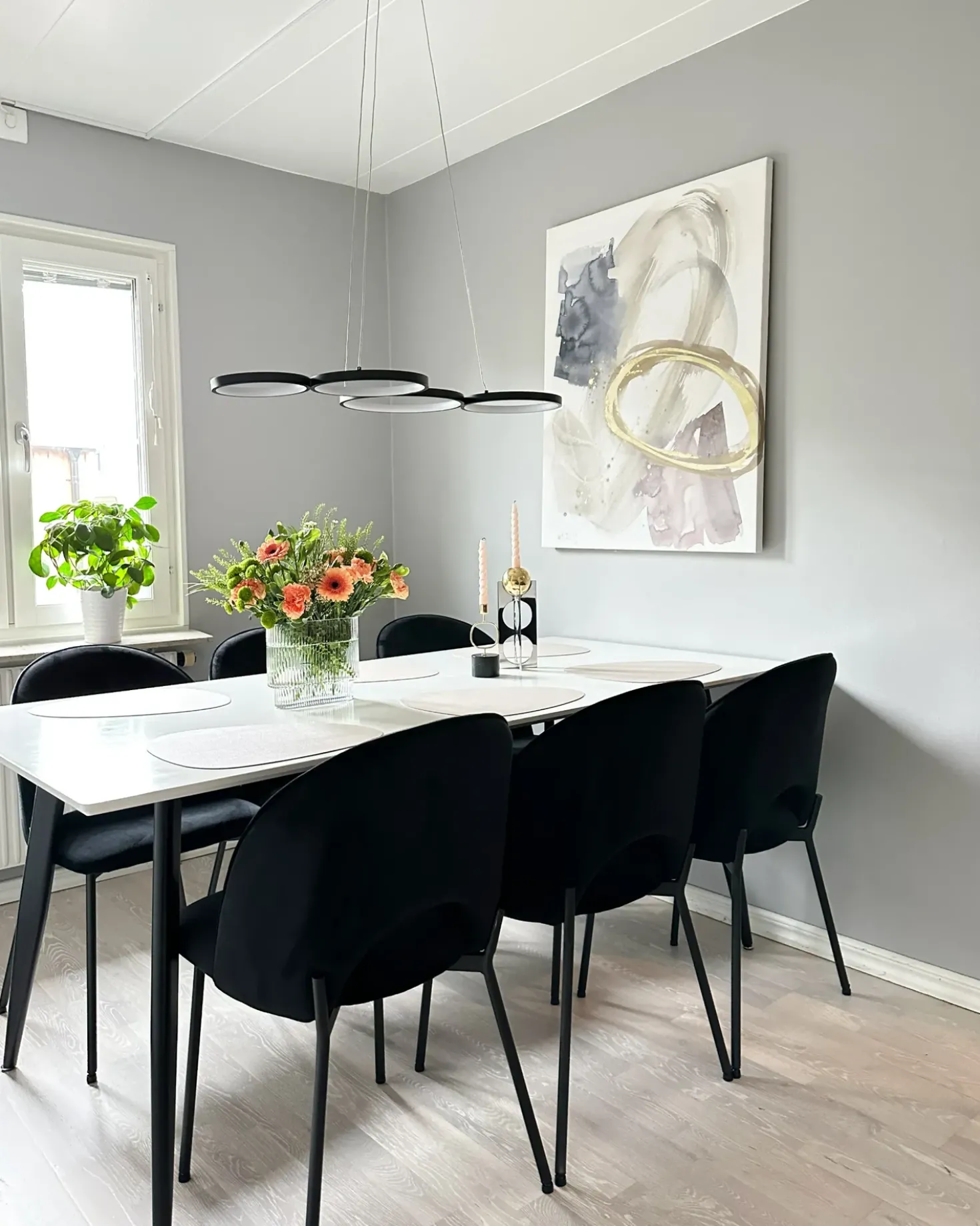Lampadario a LED PIBOR Metallo Nero