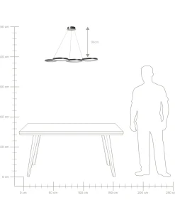 Lampadario a LED PIBOR Metallo Nero