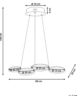 Lampadario a LED PIBOR Metallo Nero