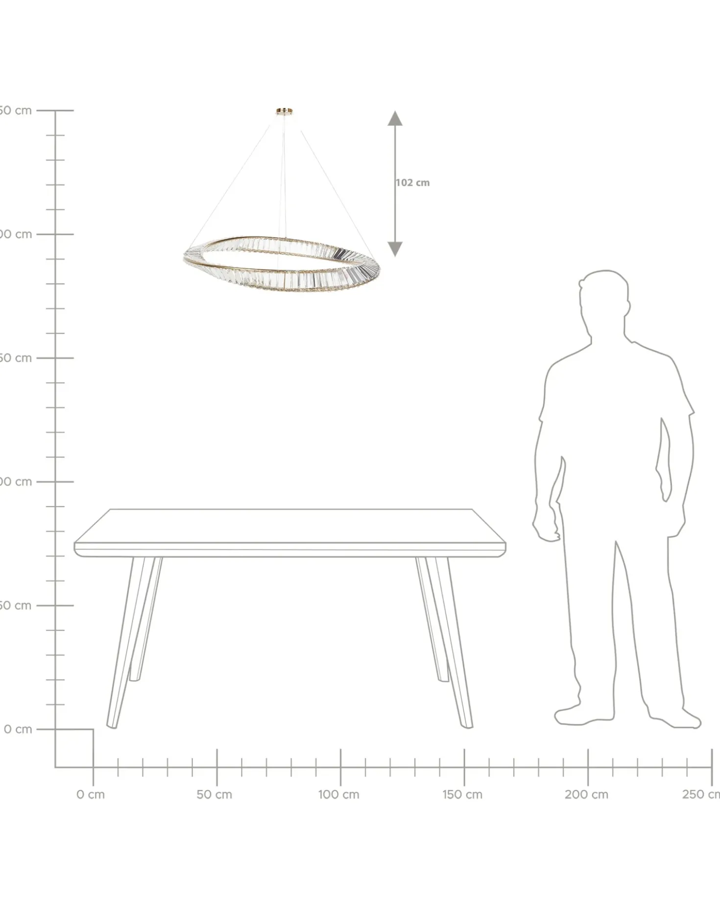 Lampadario a LED ROSENDE Metallo Oro