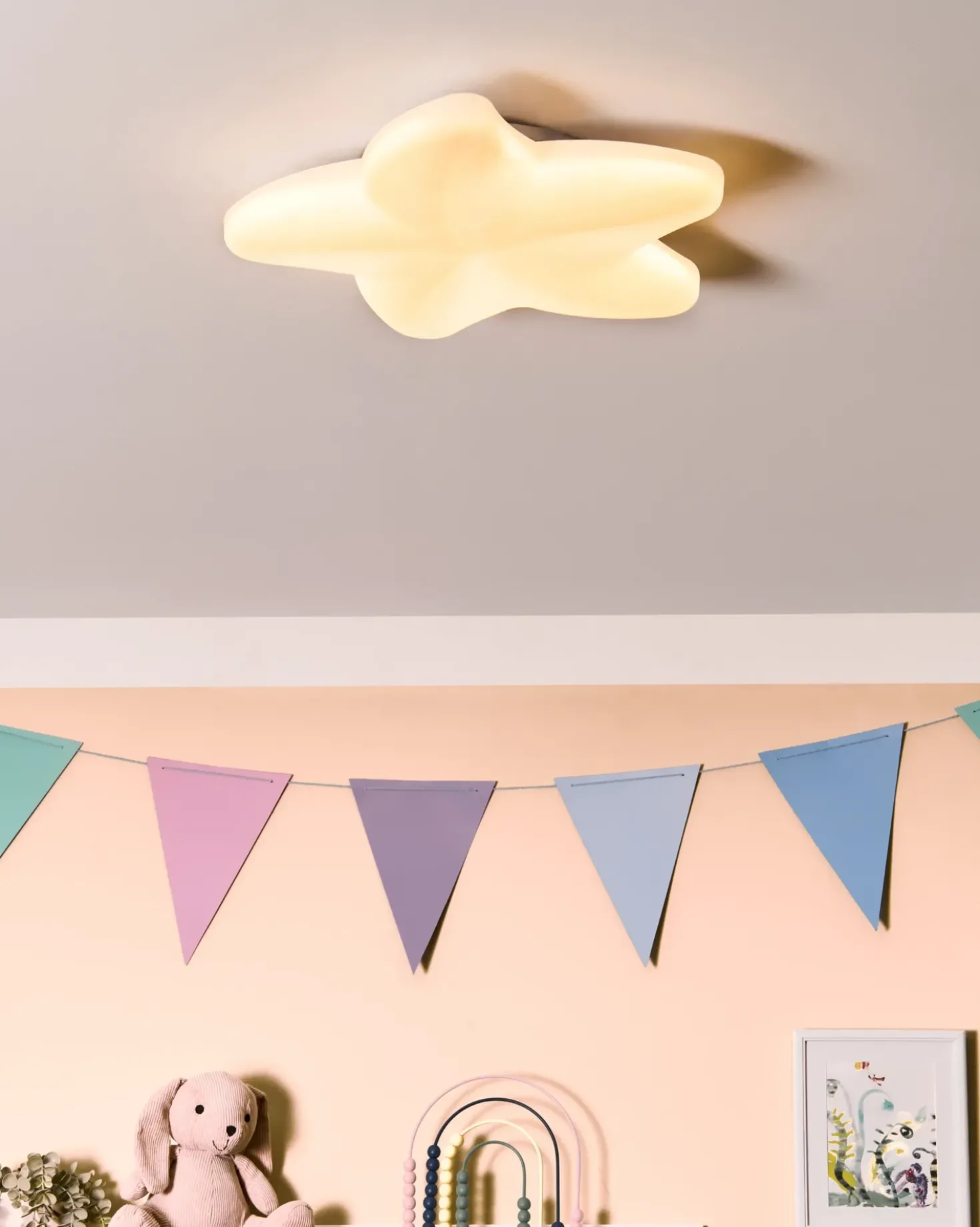 Lampadario a LED Stella marina SURNA con dimmer Bianco