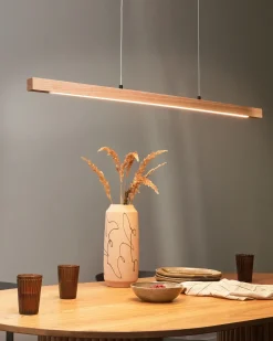 Lampadario a LED STEWARTS con telecomando con dimmer Legno di quercia Marrone chiaro