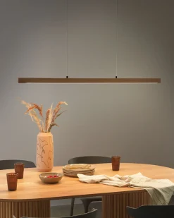 Lampadario a LED STEWARTS con telecomando con dimmer Legno di quercia Marrone chiaro