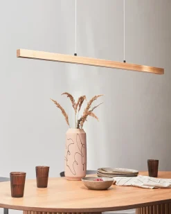 Lampadario a LED STEWARTS con telecomando con dimmer Legno di quercia Marrone chiaro