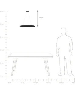 Lampadario a LED SURKO Metallo Nero