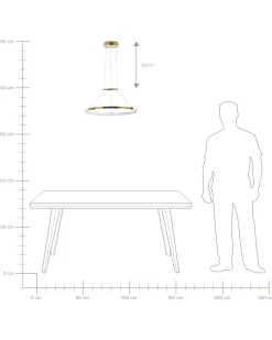 Lampadario a LED TANO Metallo Oro