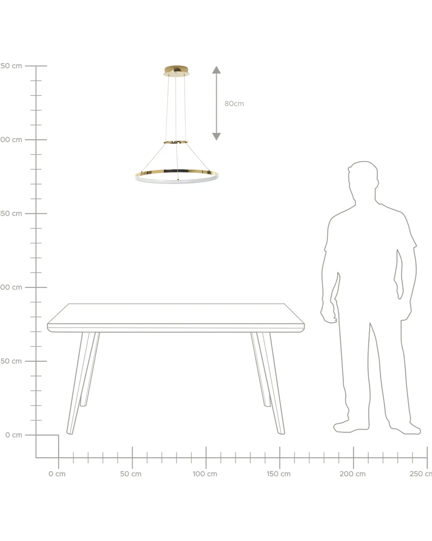 Lampadario a LED TANO Metallo Oro